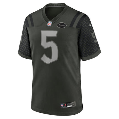 Garrett Wilson 5 Gardner New York Jets 2025 Rivalries Collection Game Men Jersey - Gotham Green