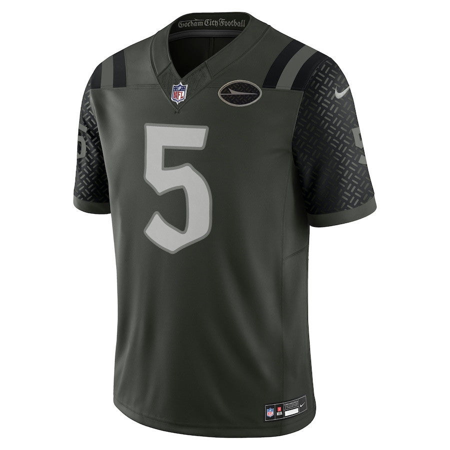 Garrett Wilson 5 New York Jets 2025 Rivalries Collection Limited Men Jersey - Gotham Green