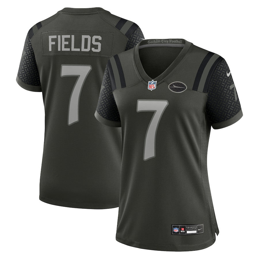 Justin Fields 7 New York Jets Women's 2025 Rivalries Collection Game Jersey - Gotham Green