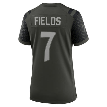 Justin Fields 7 New York Jets Women's 2025 Rivalries Collection Game Jersey - Gotham Green