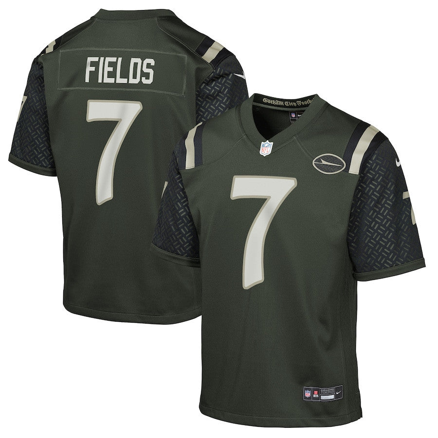 Justin Fields 7 New York Jets YOUTH 2025 Rivalries Collection Game Jersey - Gotham Green