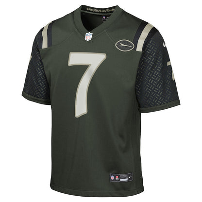 Justin Fields 7 New York Jets YOUTH 2025 Rivalries Collection Game Jersey - Gotham Green