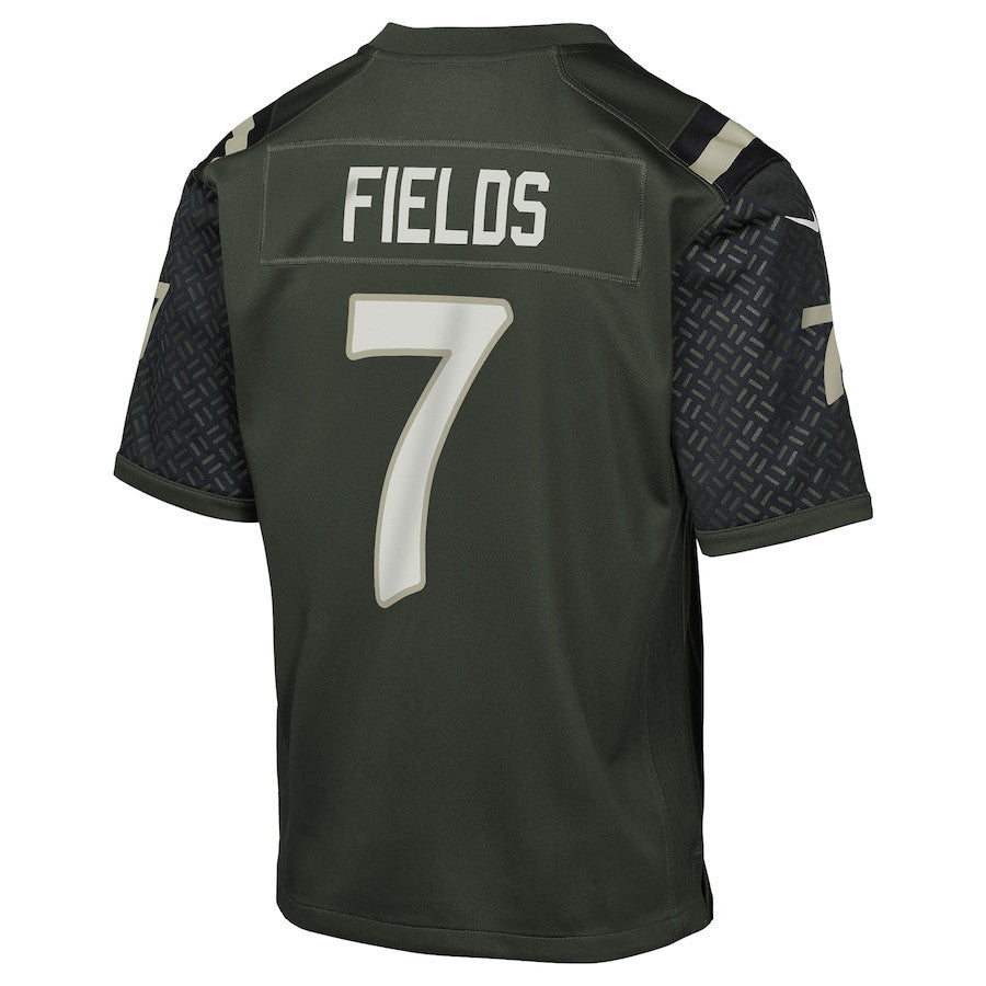 Justin Fields 7 New York Jets YOUTH 2025 Rivalries Collection Game Jersey - Gotham Green