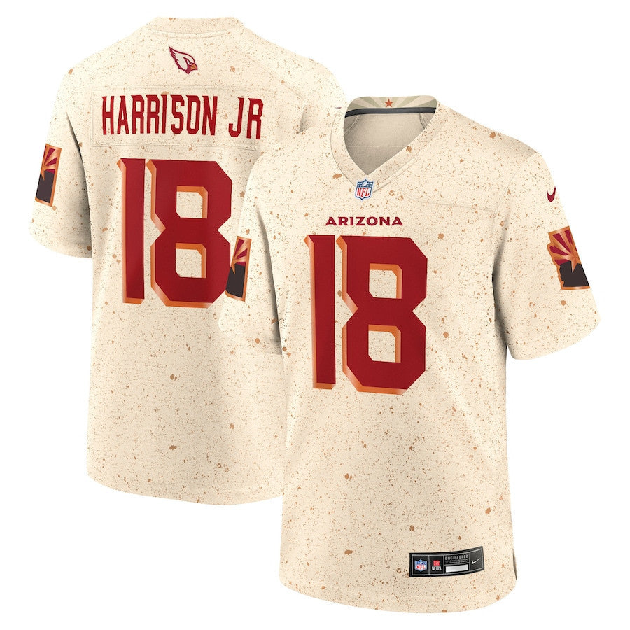 Marvin Harrison Jr. 18 Arizona Cardinals 2025 Rivalries Collection Game Men Jersey - Natural