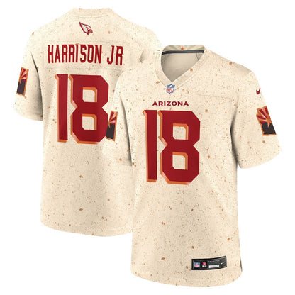 Marvin Harrison Jr. 18 Arizona Cardinals 2025 Rivalries Collection Game Men Jersey - Natural