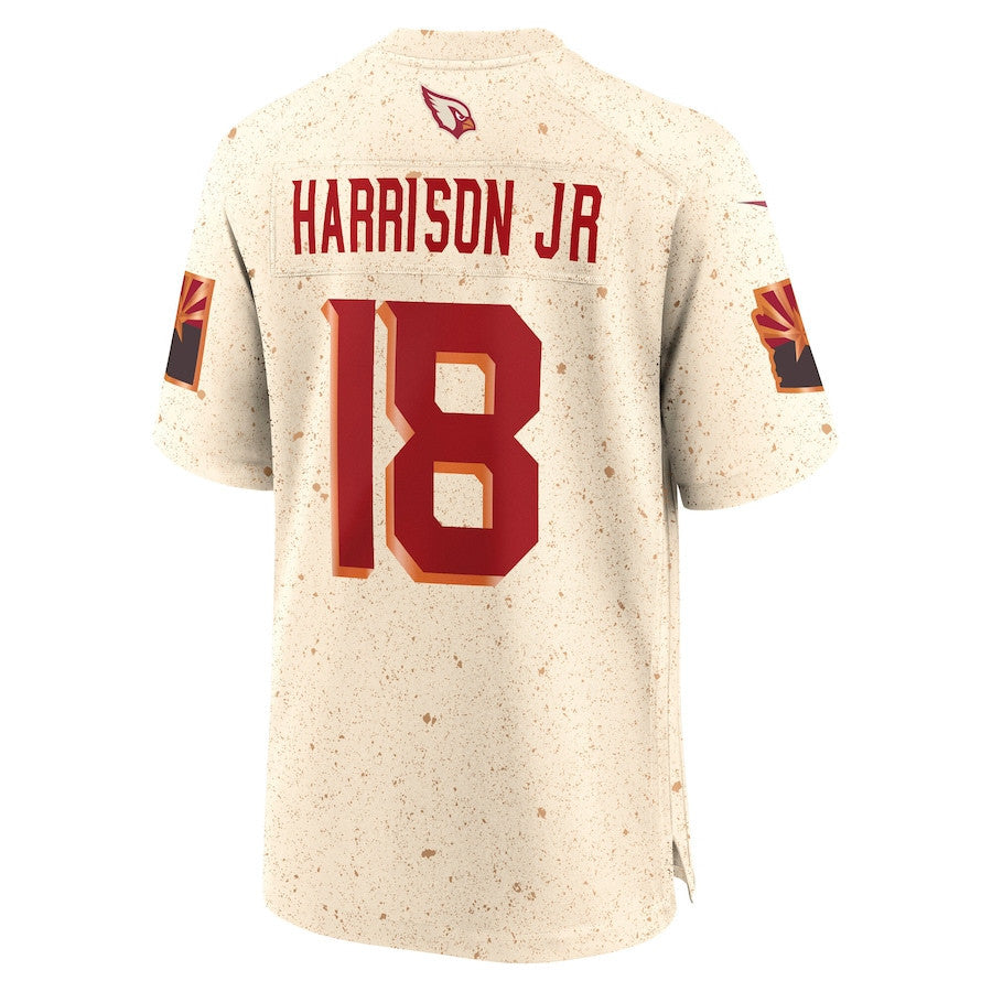 Marvin Harrison Jr. 18 Arizona Cardinals 2025 Rivalries Collection Game Men Jersey - Natural
