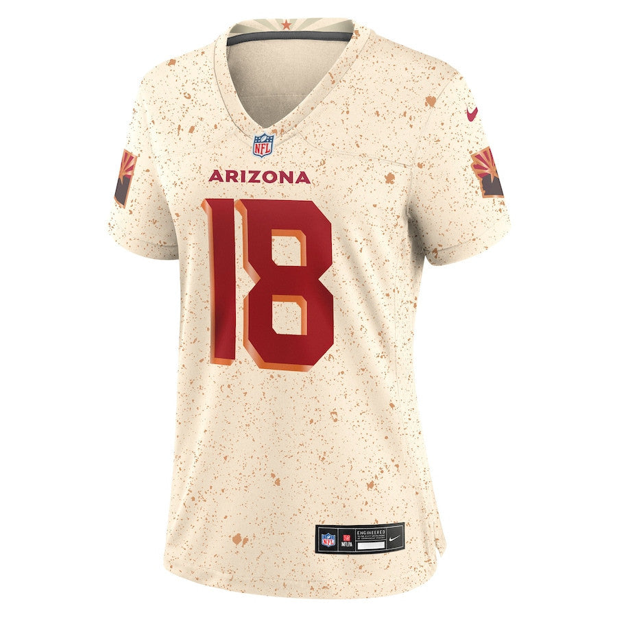 Marvin Harrison Jr. 18 Arizona Cardinals Women's 2025 Rivalries Collection Game Jersey - Natural