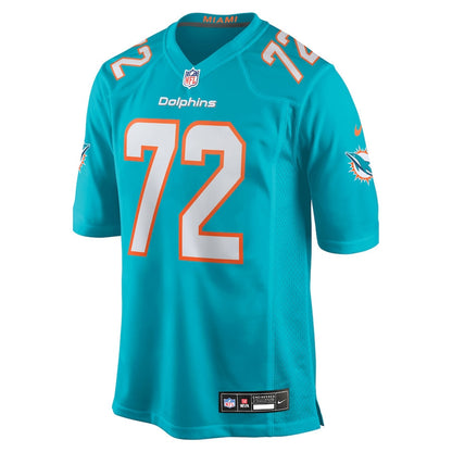 Jonah Savaiinaea 72 Miami Dolphins Team Game Men Jersey - Aqua