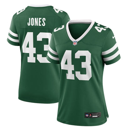 Cam Jones 43 New York Jets Women's Team Game Jersey - Legacy Green