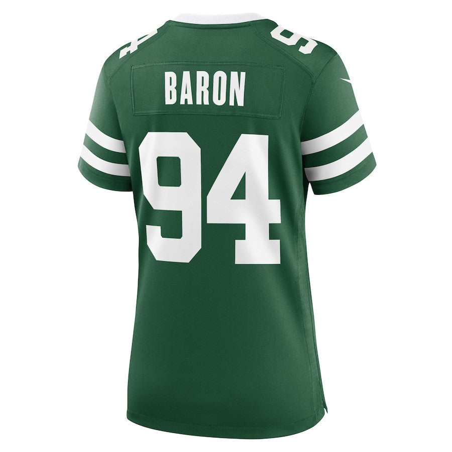 Tyler Baron 94 New York Jets Women's Team Game Jersey - Legacy Green