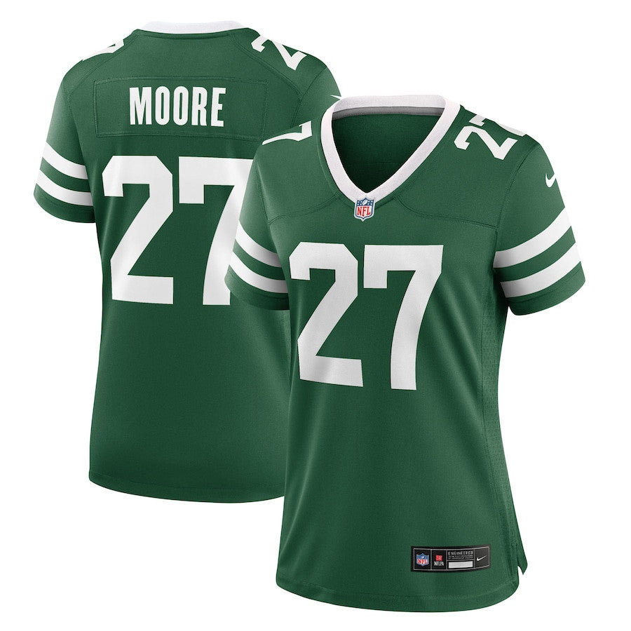 Malachi Moore 27 New York Jets Women's Team Game Jersey - Legacy Green