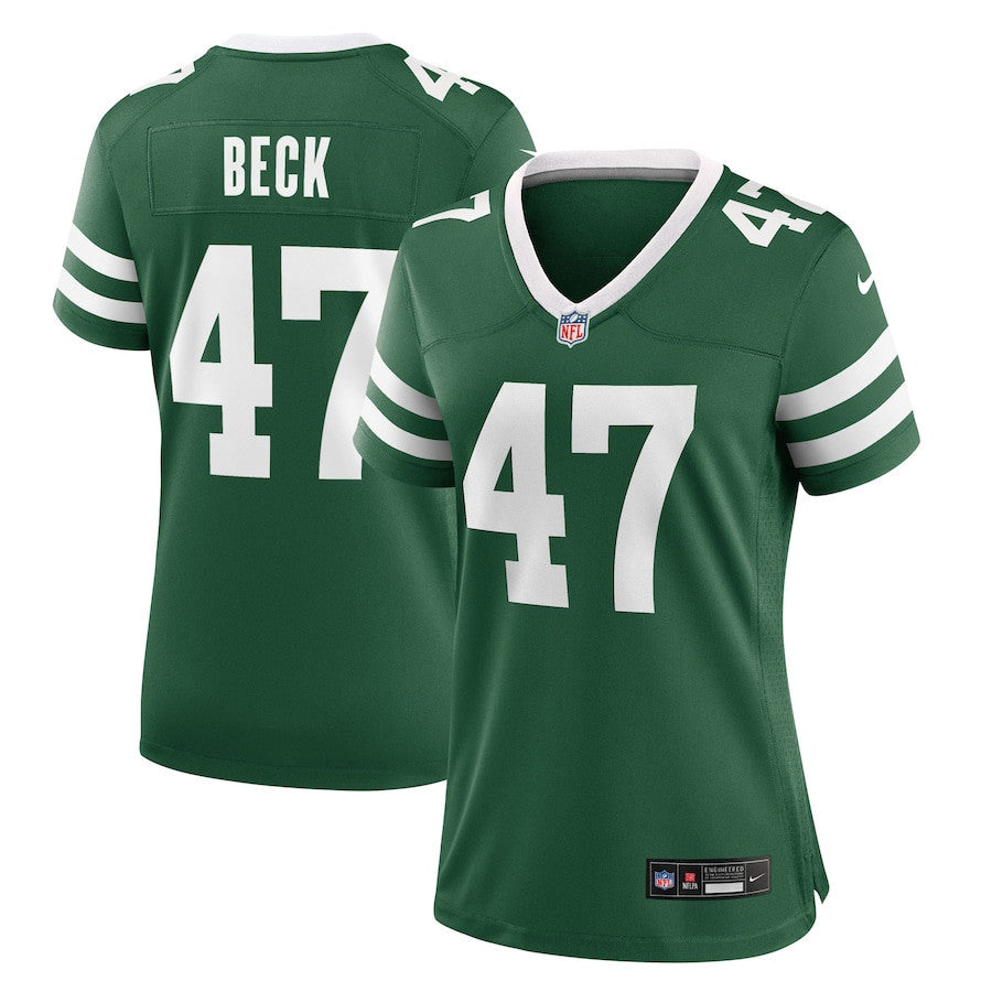 Andrew Beck 47 New York Jets Women's Team Game Jersey - Legacy Green
