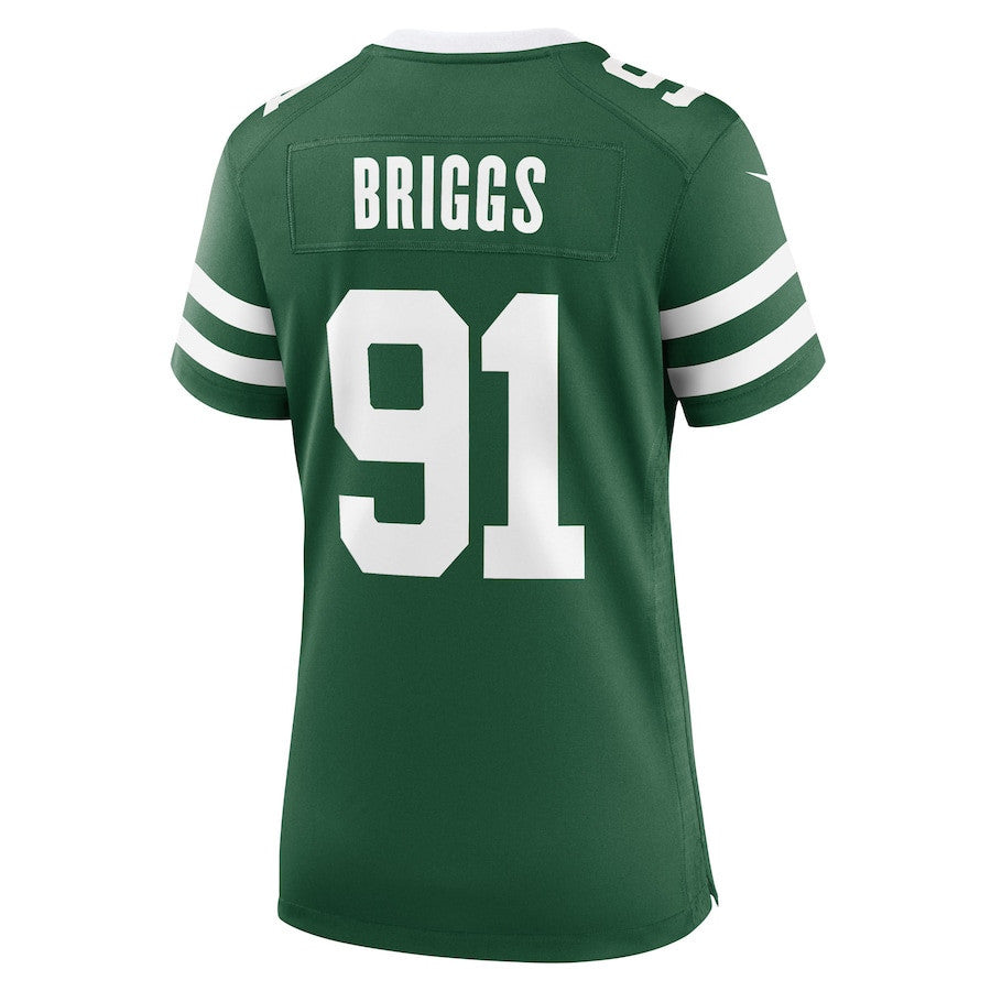Jowon Briggs 91 New York Jets Women's Team Game Jersey - Legacy Green