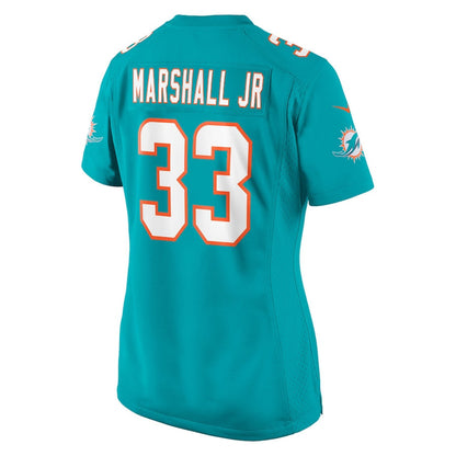 Jason Marshall Jr. 33 Miami Dolphins Women's Team Game Jersey - Aqua