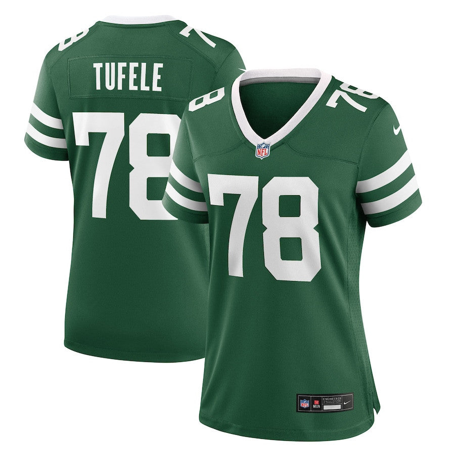 Jay Tufele 78 New York Jets Women's Team Game Jersey - Legacy Green