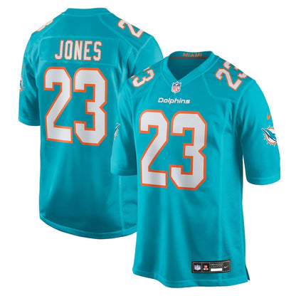 Jack Jones 23 Miami Dolphins Team Game Men Jersey - Aqua