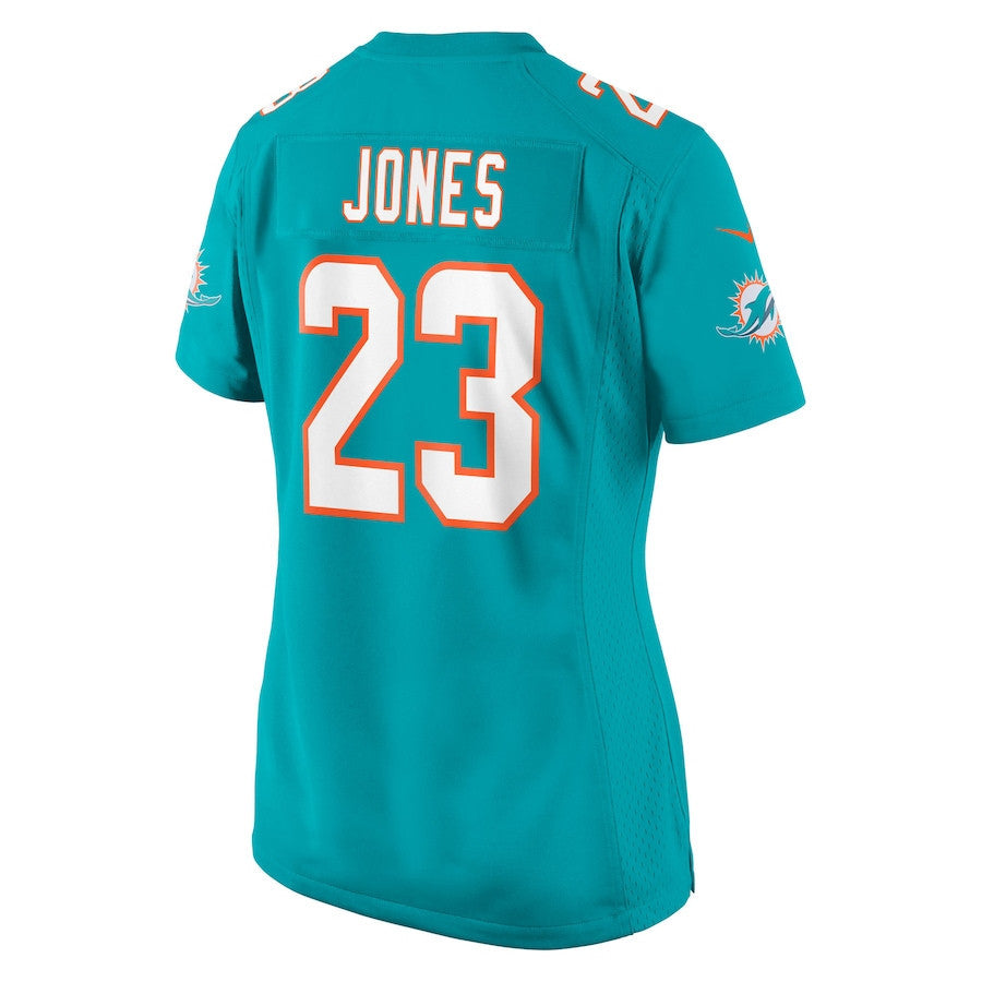 Jack Jones 23 Miami Dolphins Women's Team Game Jersey - Aqua