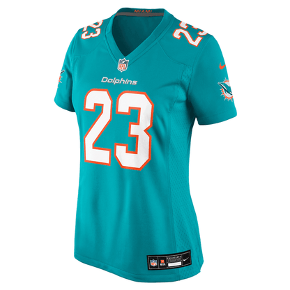 Jack Jones 23 Miami Dolphins Women's Team Game Jersey - Aqua