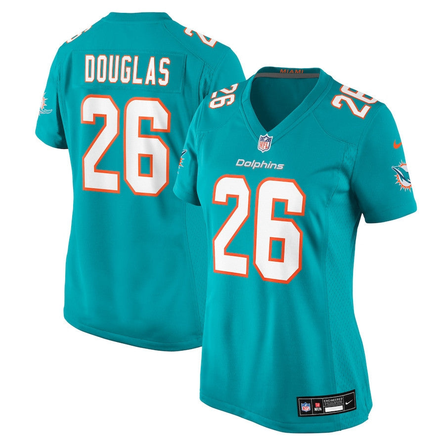Rasul Douglas 26 Miami Dolphins Women's Team Game Jersey - Aqua