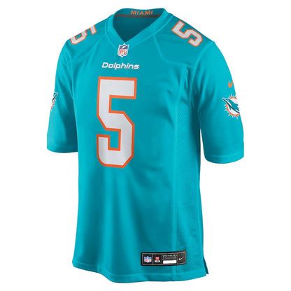 Jaylen Wright 5 Miami Dolphins Team Game Men Jersey - Aqua