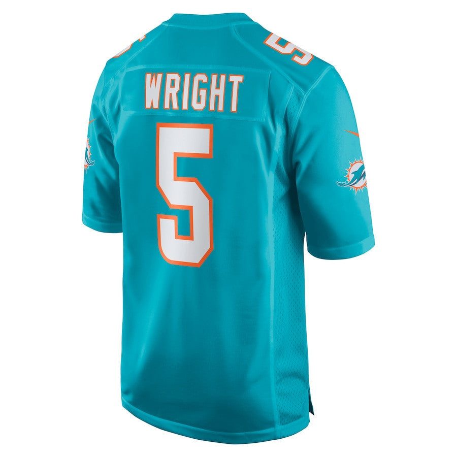 Jaylen Wright 5 Miami Dolphins Team Game Men Jersey - Aqua