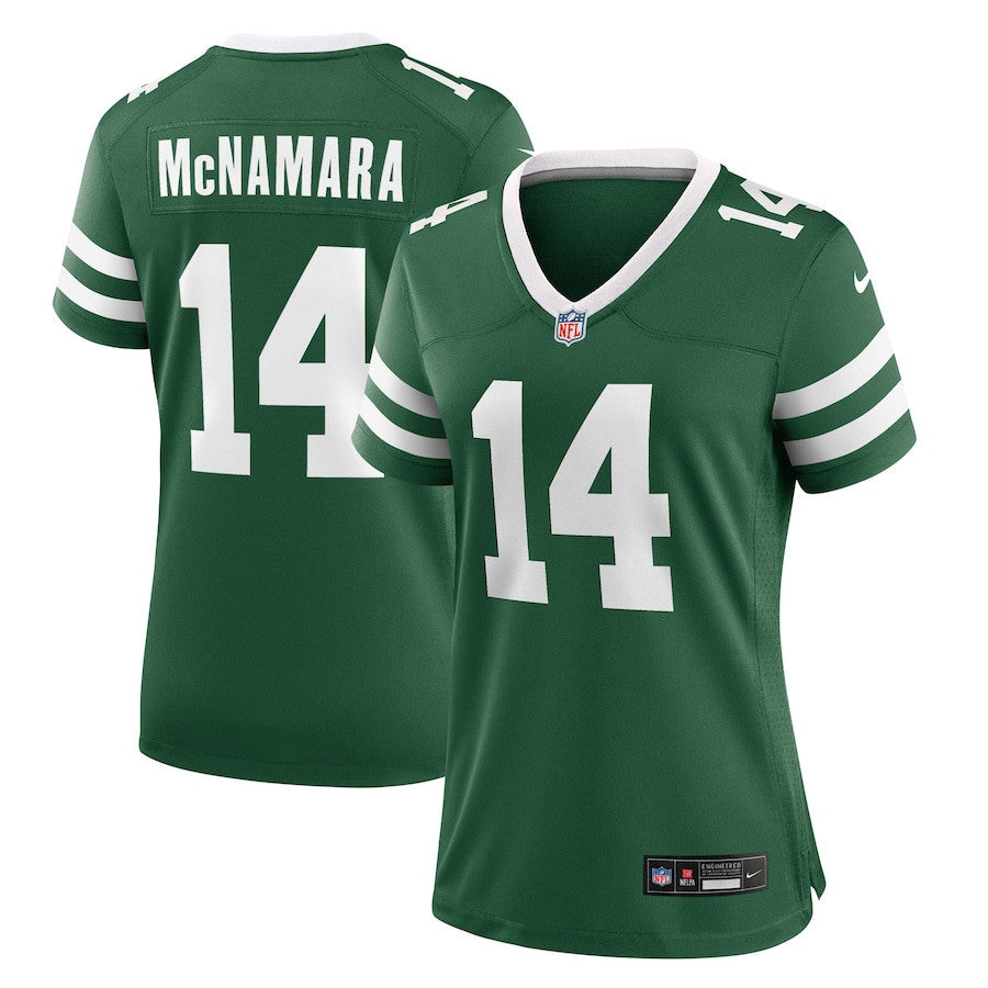 Austin McNamara 14 New York Jets Women's Team Game Jersey - Legacy Green
