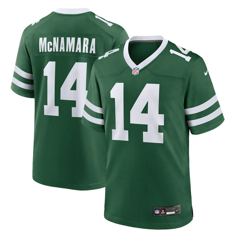 Austin McNamara 14 New York Jets Team Game Men Jersey - Legacy Green