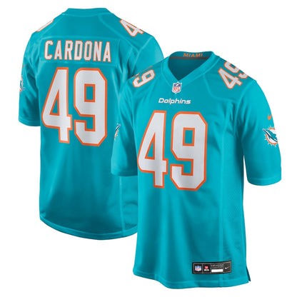 Joe Cardona 49 Miami Dolphins Team Game Men Jersey - Aqua