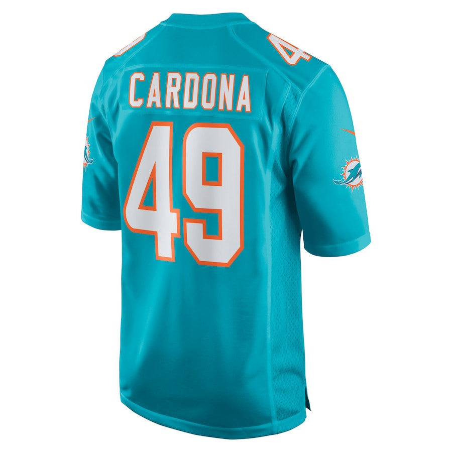 Joe Cardona 49 Miami Dolphins Team Game Men Jersey - Aqua
