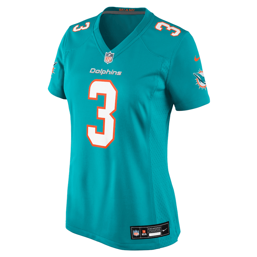 K.J. Britt 3 Miami Dolphins Women's Team Game Jersey - Aqua
