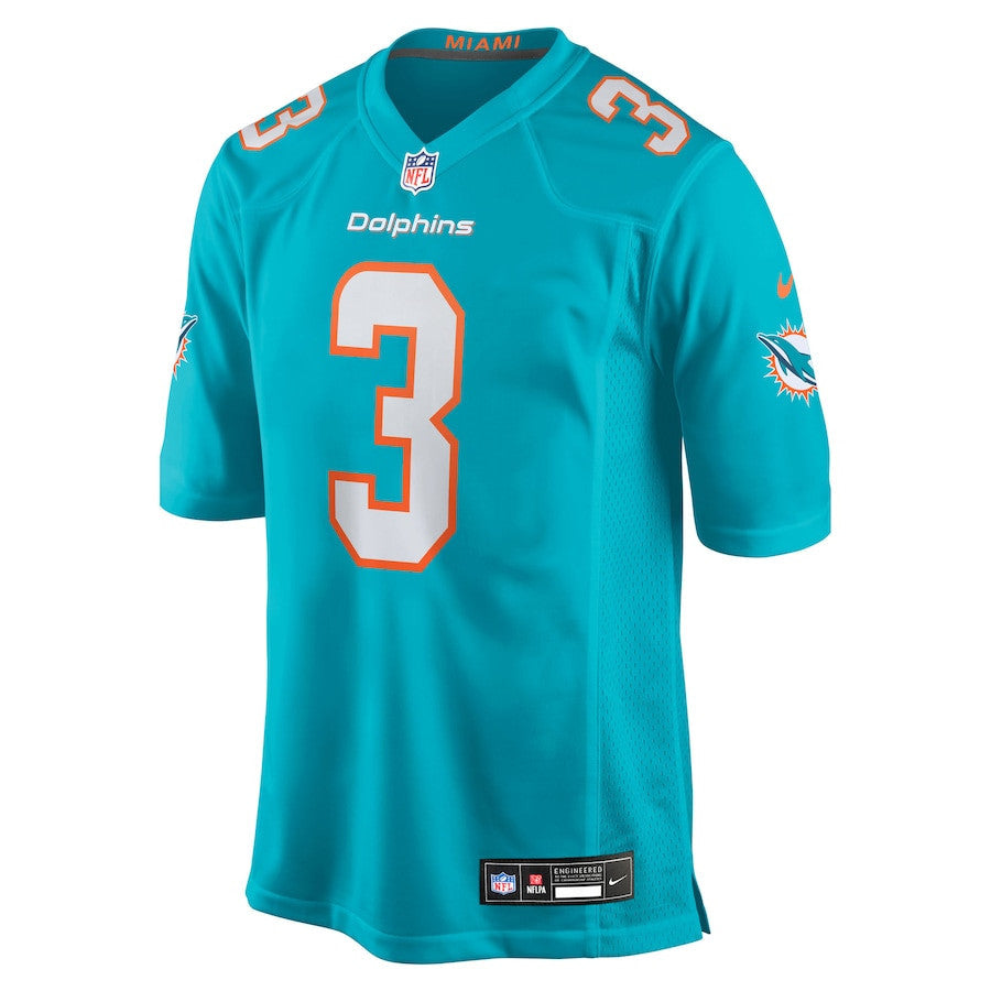 K.J. Britt 3 Miami Dolphins Team Game Men Jersey - Aqua