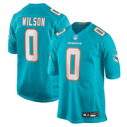 Zach Wilson 0 Miami Dolphins Team Game Men Jersey - Aqua