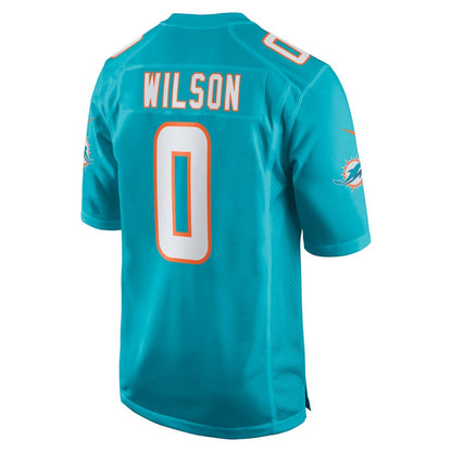 Zach Wilson 0 Miami Dolphins Team Game Men Jersey - Aqua