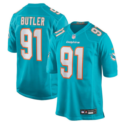 Matthew Butler 91 Miami Dolphins Team Game Men Jersey - Aqua