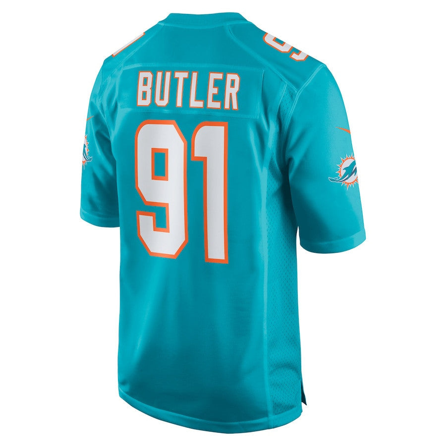 Matthew Butler 91 Miami Dolphins Team Game Men Jersey - Aqua