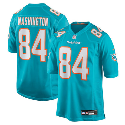 Tahj Washington 84 Miami Dolphins Team Game Men Jersey - Aqua