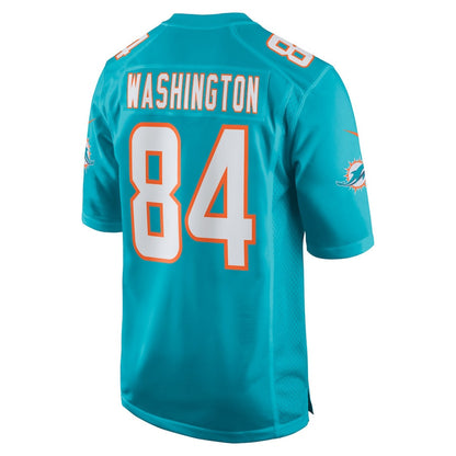 Tahj Washington 84 Miami Dolphins Team Game Men Jersey - Aqua