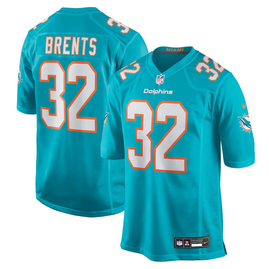 Julius Brents 32 Miami Dolphins Team Game Men Jersey - Aqua