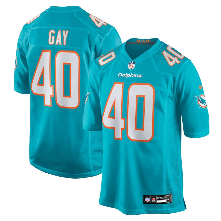 Willie Gay 40 Miami Dolphins Team Game Men Jersey - Aqua
