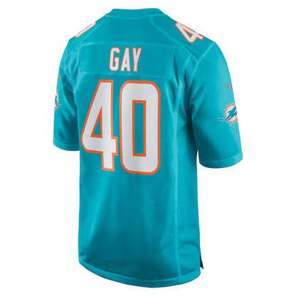 Willie Gay 40 Miami Dolphins Team Game Men Jersey - Aqua
