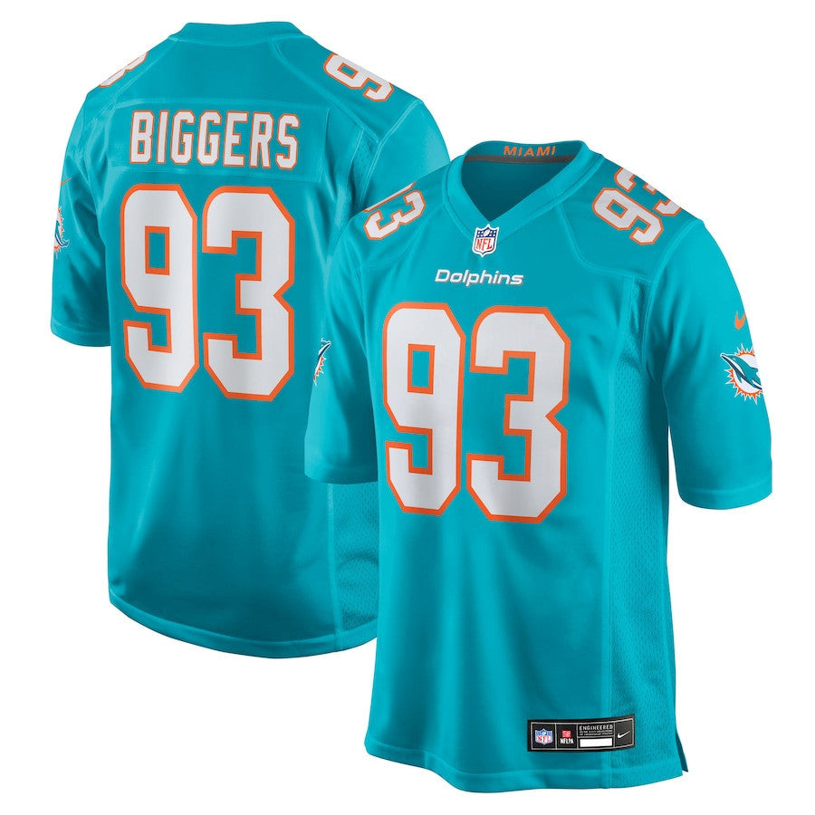 Zeek Biggers 93 Miami Dolphins Team Game Men Jersey - Aqua