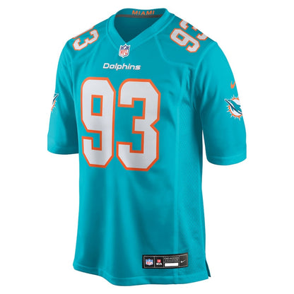 Zeek Biggers 93 Miami Dolphins Team Game Men Jersey - Aqua