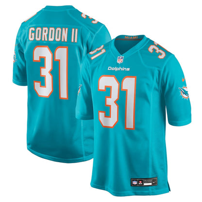 Ollie Gordon II 31 Miami Dolphins Team Game Men Jersey - Aqua