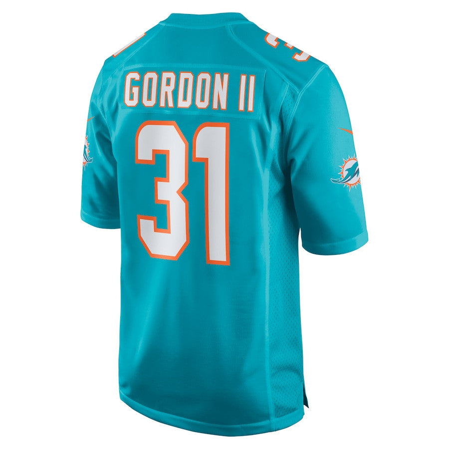 Ollie Gordon II 31 Miami Dolphins Team Game Men Jersey - Aqua