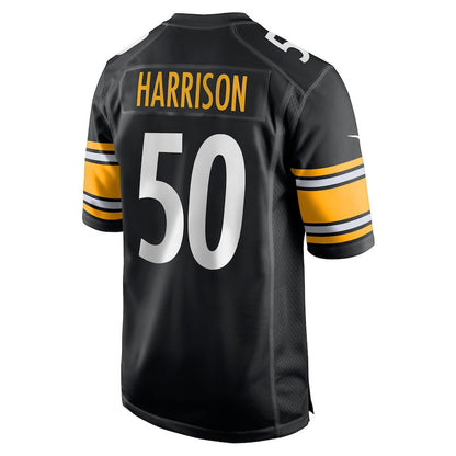 Malik Harrison 50 Pittsburgh Steelers Team Game Men Jersey - Black