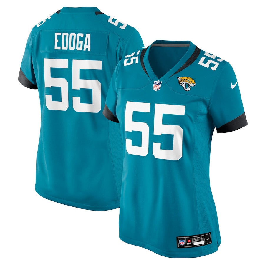 Chuma Edoga 55 Jacksonville Jaguars Women's Team Game Jersey - Teal