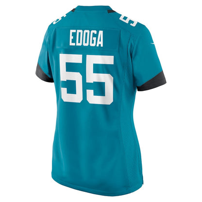 Chuma Edoga 55 Jacksonville Jaguars Women's Team Game Jersey - Teal