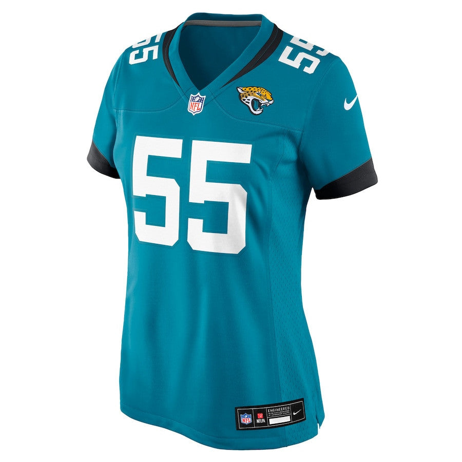 Chuma Edoga 55 Jacksonville Jaguars Women's Team Game Jersey - Teal