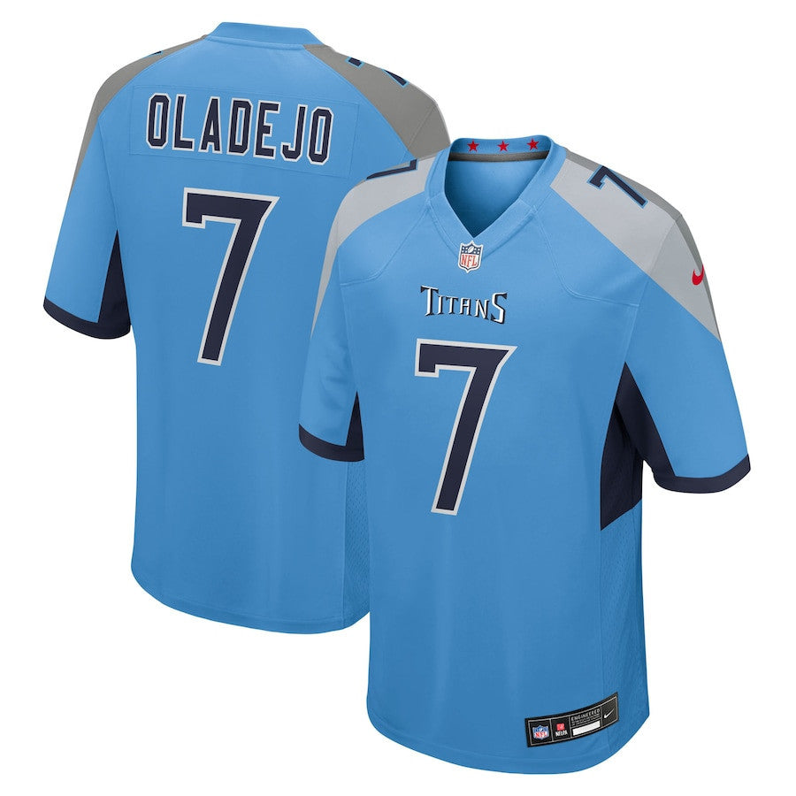 Oluwafemi Oladejo 7 Tennessee Titans Team Game Men Jersey - Light Blue