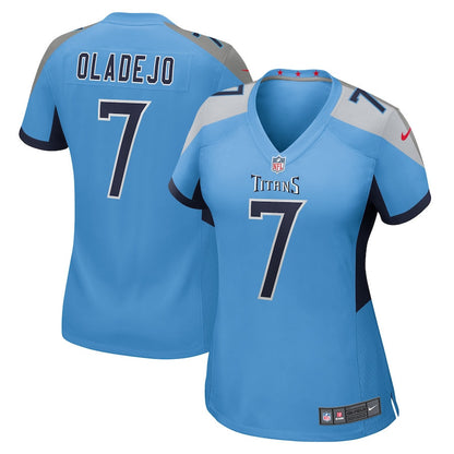 Oluwafemi Oladejo 7 Tennessee Titans Women's Team Game Jersey - Light Blue